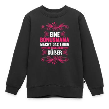 Stiefmutter Stiefmama Bonusmama - Kinder Premium Organic Sweatshirt - Schwarz - Vorne - AI Model Kid Female (0cm)