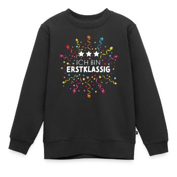 Erstklassig Erstklässler Schulanfänger Einschulung - Kinder Premium Organic Sweatshirt - Schwarz - Vorne - AI Model Kid Female (0cm)