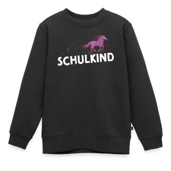 Einschulung Schulkind Pferde Pferdemädchen Reiten - Kinder Premium Organic Sweatshirt - Schwarz - Vorne - AI Model Kid Female (0cm)