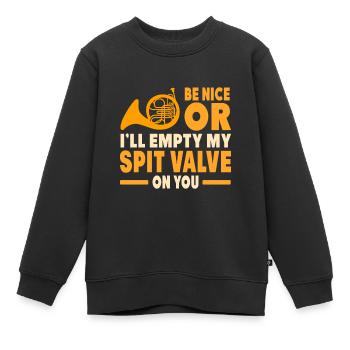 Französischer Horn -Spieler Hornist Messing Musik - Kinder Premium Organic Sweatshirt - Schwarz - Vorne - AI Model Kid Female (0cm)