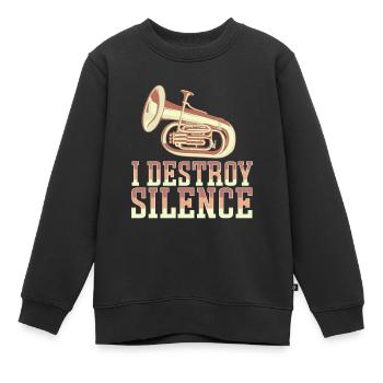 Französischer Horn -Spieler Hornist Messing Musik - Kinder Premium Organic Sweatshirt - Schwarz - Vorne - AI Model Kid Female (0cm)