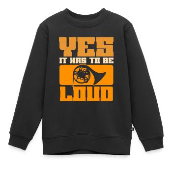 Französischer Horn -Spieler Hornist Messing Musik - Kinder Premium Organic Sweatshirt - Schwarz - Vorne - AI Model Kid Female (0cm)