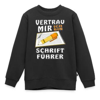 SCHRIFTFÜHRER - Kinder Premium Organic Sweatshirt - Schwarz - Vorne - AI Model Kid Female (0cm)
