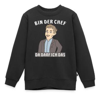 MANN BIN DER CHEF - Kinder Premium Organic Sweatshirt - Schwarz - Vorne - AI Model Kid Female (0cm)