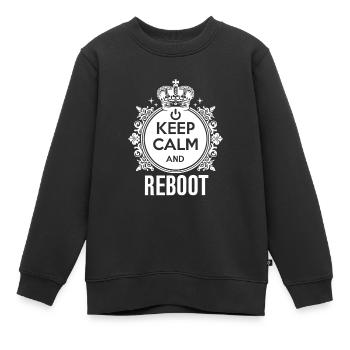 Ruhe bewahren und neu starten - Kinder Premium Organic Sweatshirt - Schwarz - Vorne - AI Model Kid Female (0cm)