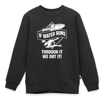 Quand l’eau s’écoule à travers elle, nous le faisons. - Sweat Premium enfant bio - noir - Devant - AI Model Kid Female (0cm)