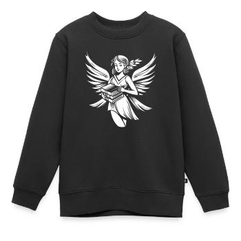 Livre rat de bibliothèque rat de bibliothèque fée - Sweat Premium enfant bio - noir - Devant - AI Model Kid Female (0cm)
