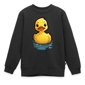 Gelbe Gummiente Badeente - Kinder Premium Organic Sweatshirt - Schwarz - Vorne - AI Model Kid Female (0cm)