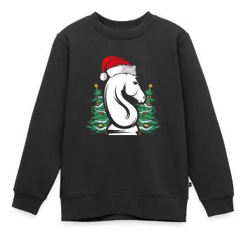 Springer Mit Weihnachtsmütze - Kinder Premium Organic Sweatshirt - Schwarz - Vorne - AI Model Kid Female (0cm)