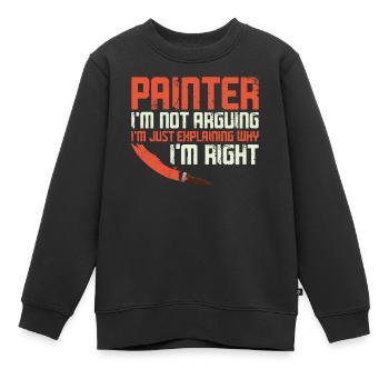Peintre en bâtiment Peintre décorateur Peintre - Sweat Premium enfant bio - noir - Devant - AI Model Kid Female (0cm)