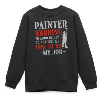 Peintre en bâtiment Peintre décorateur Peintre - Sweat Premium enfant bio - noir - Devant - AI Model Kid Female (0cm)