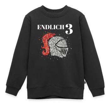 Endlich 3 Drei Ritter Ritterhelm Kostümersatz - Kinder Premium Organic Sweatshirt - Schwarz - Vorne - AI Model Kid Female (0cm)