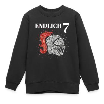 Endlich 7 sieben Ritter Ritterhelm Kostümersatz - Kinder Premium Organic Sweatshirt - Schwarz - Vorne - AI Model Kid Female (0cm)