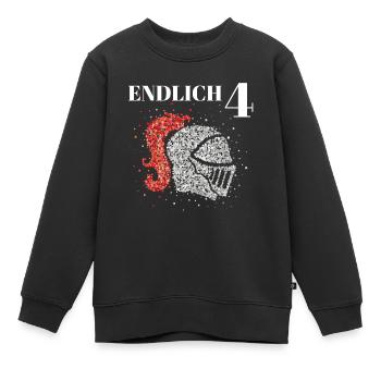 Endlich 4 Vier Ritter Ritterhelm Kostümersatz - Kinder Premium Organic Sweatshirt - Schwarz - Vorne - AI Model Kid Female (0cm)