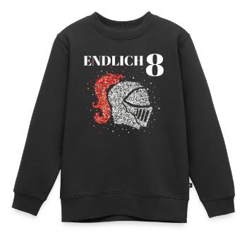 Endlich 8 acht Ritter Ritterhelm Kostümersatz - Kinder Premium Organic Sweatshirt - Schwarz - Vorne - AI Model Kid Female (0cm)