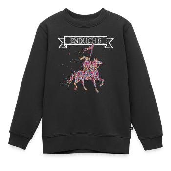 Endlich 5 fünf Ritter Ritterrüstung Mittelalter - Kinder Premium Organic Sweatshirt - Schwarz - Vorne - AI Model Kid Female (0cm)