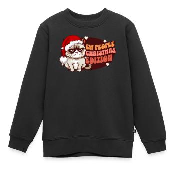Ew People Christmas Edition: Angry Cat Women Funny - Kinder Premium Organic Sweatshirt - Schwarz - Vorne - AI Model Kid Female (0cm)