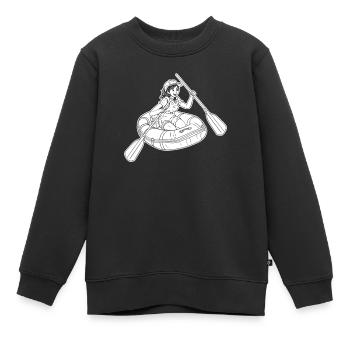 Rafting - Kinder Premium Organic Sweatshirt - Schwarz - Vorne - AI Model Kid Female (0cm)