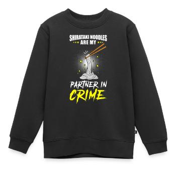 Shiritaki Nudeln - Kinder Premium Organic Sweatshirt - Schwarz - Vorne - AI Model Kid Female (0cm)
