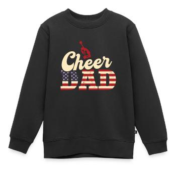Cheer Papa Pom-pom girl Papa - Sweat Premium enfant bio - noir - Devant - AI Model Kid Female (0cm)