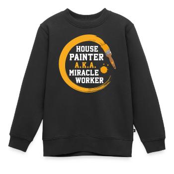 House Painter Decorator House - Kinder Premium Organic Sweatshirt - Schwarz - Vorne - AI Model Kid Female (0cm)