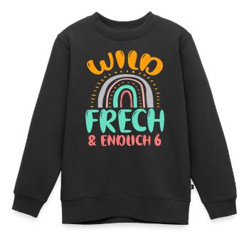 Kindergeburtstag T-Shirt Endlich Wild frech Feier - Kinder Premium Organic Sweatshirt - Schwarz - Vorne - AI Model Kid Female (0cm)