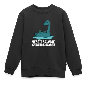 Drôle de Nessie Monstre du Loch Ness Monstres - Sweat Premium enfant bio - noir - Devant - AI Model Kid Female (0cm)