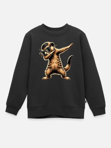 Dabbing Erdmännchen mit Sonnenbrille Cool Erdmännchen - Kinder Premium Organic Sweatshirt - Schwarz