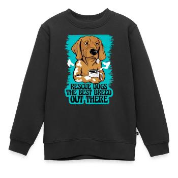 Adoption von Rettungshunden im Tierheim - Kinder Premium Organic Sweatshirt - Schwarz - Vorne - AI Model Kid Female (0cm)