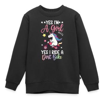 Dirt Bikerin - Kinder Premium Organic Sweatshirt - Schwarz - Vorne - AI Model Kid Female (0cm)