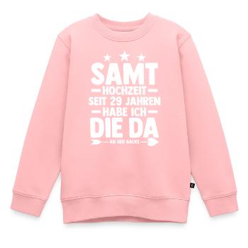 Ehe Samthochzeit 29 Jahre Verheiratet Hochzeitstag - Kinder Premium Organic Sweatshirt - Rosa - Vorne - AI Model Kid Female (0cm)