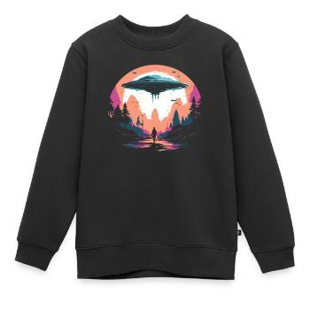 Alien Außerirdischer - Sweat Premium enfant bio - noir - Devant - AI Model Kid Female (0cm)