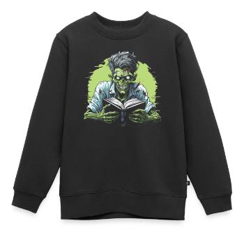 Rat de bibliothèque rat de bibliothèque zombie - Sweat Premium enfant bio - noir - Devant - AI Model Kid Female (0cm)