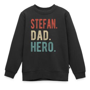 Stefan Papa Held - Kinder Premium Organic Sweatshirt - Schwarz - Vorne - AI Model Kid Female (0cm)