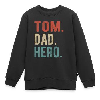 Tom Papa Held - Kinder Premium Organic Sweatshirt - Schwarz - Vorne - AI Model Kid Female (0cm)