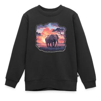 Éléphant Éléphant Pachyderme Animal Afrique Safari - Sweat Premium enfant bio - noir - Devant - AI Model Kid Female (0cm)