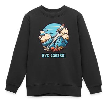 Bye bye, les perdants ! Lancement de la fusée - Sweat Premium enfant bio - noir - Devant - AI Model Kid Female (0cm)