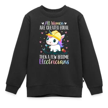 Électricien Électricien Fille - Sweat Premium enfant bio - noir - Devant - AI Model Kid Female (0cm)