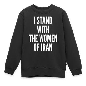 Ich stehe an der Seite der Frauen des Iran, Iran Azadi, - Kinder Premium Organic Sweatshirt - Schwarz - Vorne - AI Model Kid Female (0cm)