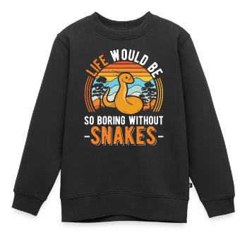 Schlangen Besitzer Schlangenliebhaber - Kinder Premium Organic Sweatshirt - Schwarz - Vorne - AI Model Kid Female (0cm)