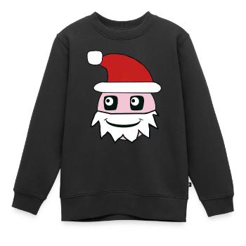 Père Noël Père Noël Père Noël Avent Noël - Sweat Premium enfant bio - noir - Devant - AI Model Kid Female (0cm)