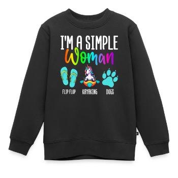 Kajakfahrerin beim Paddeln - Kinder Premium Organic Sweatshirt - Schwarz - Vorne - AI Model Kid Female (0cm)