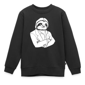 Paresse - Sweat Premium enfant bio - noir - Devant - AI Model Kid Female (0cm)