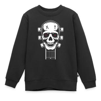 Guitare électrique Guitare électrique Skull Tête de guitare - Sweat Premium enfant bio - noir - Devant - AI Model Kid Female (0cm)