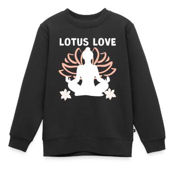 Lotus-Liebe | Die Eleganz und Zuneigung der Natur - Kinder Premium Organic Sweatshirt - Schwarz - Vorne - AI Model Kid Female (0cm)