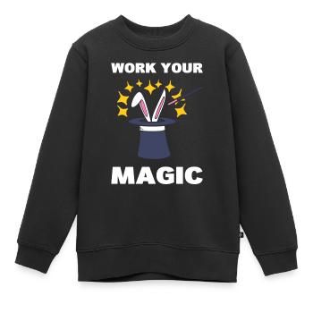 Zauberhut mit Kaninchen Entertainer Zauberer - Kinder Premium Organic Sweatshirt - Schwarz - Vorne - AI Model Kid Female (0cm)