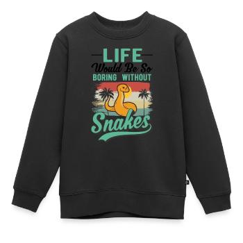 Schlangen Besitzer Schlangenliebhaber - Kinder Premium Organic Sweatshirt - Schwarz - Vorne - AI Model Kid Female (0cm)