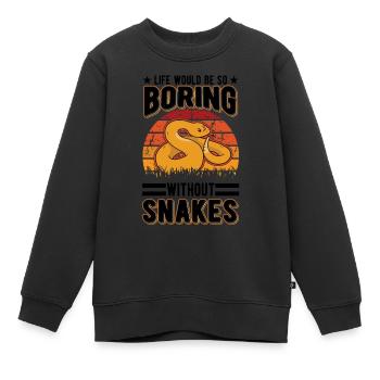 Schlangen Besitzer Schlangenliebhaber - Kinder Premium Organic Sweatshirt - Schwarz - Vorne - AI Model Kid Female (0cm)