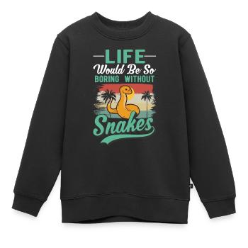 Schlangen Besitzer Schlangenliebhaber - Kinder Premium Organic Sweatshirt - Schwarz - Vorne - AI Model Kid Female (0cm)