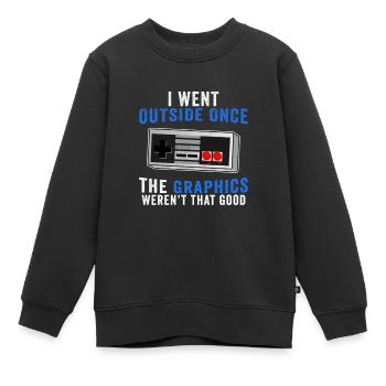 Ich ging einmal raus lustige Videospieler Witze spielen - Kinder Premium Organic Sweatshirt - Schwarz - Vorne - AI Model Kid Female (0cm)